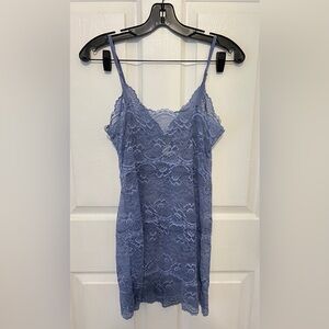 SAMANTHA CHANG Women’s Light Blue Lace Sleeveless Slip Dress Size S
